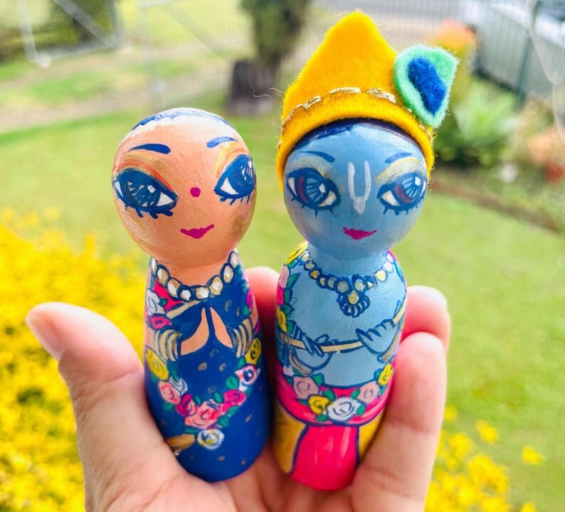 Radha & Krishna Peg dolls