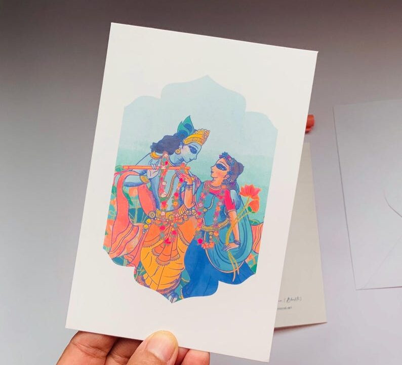 Radha & Krishna Greeting Card