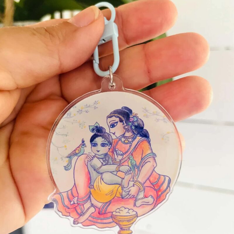 Krishna Yasoda Acrylic Keyring